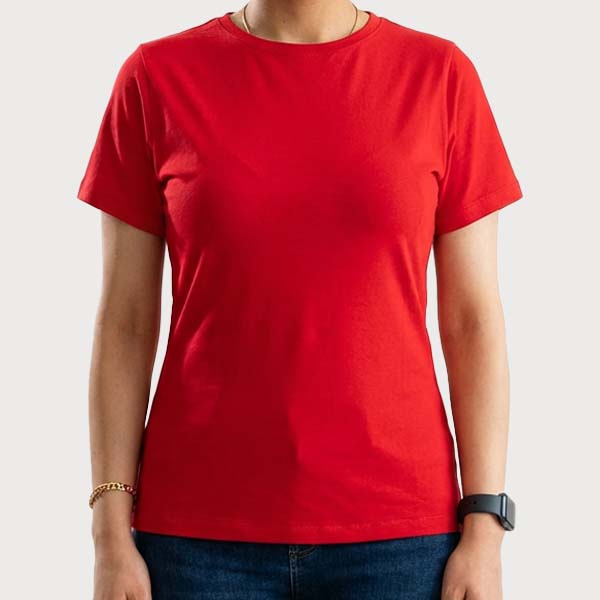 تیشرت یقه گرد بیسیک زنانه